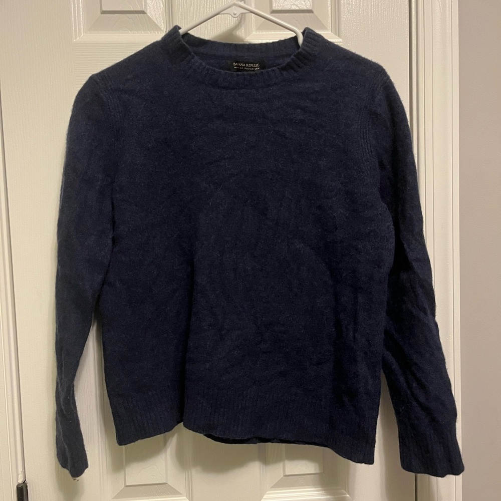 Women’s‎ Navy blue Banana Republic 100% Merino Wool Sweater Large